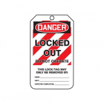 4-1/4" x 2-1/8" Mini OSHA Safety Tag "Locked Out"_noscript