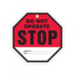 8" x 8" Octo-Tag Safety Tag "Stop: Do Not Operate"_noscript