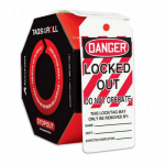 "Danger Locked Out Do Not Operate" Safety Tag in Roll