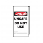 12" x 3-1/8" OSHA Safety Tag "Unsafe: Do Not Use"_noscript