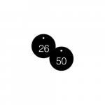 1-1/2" Numbered Circle Tag Series 26-50 Black/White