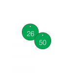 1-1/2" Numbered Circle Tag Series 26-50 Green/White_noscript