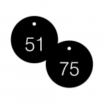 1-1/2" Numbered Circle Tag Series 51-75 Black/White