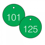 1-1/2" Numbered Tag Series 101-125 Green/White