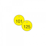 1-1/2" Numbered Tag Series 101-125 Yellow/Black