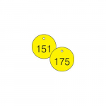 1-1/2" Numbered Tag Series 151-175 Yellow/Black