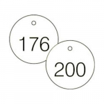 1-1/2" Numbered Tag Series 176-200 White/Black