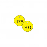 1-1/2" Numbered Tag Series 176-200 Yellow/Black