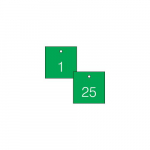 1-1/2" Numbered Square Tag Series 1-25 Green/White_noscript