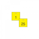 1-1/2" Numbered Square Tag Series 1-25 Yellow/Black_noscript