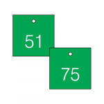 1-1/2" Numbered Square Tag Series 51-75 Green/White_noscript