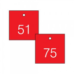 1-1/2" Numbered Square Tag Series 51-75 Red/White_noscript
