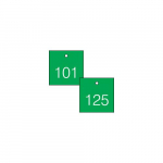 1-1/2" Numbered Tag Series 101-125 Green/White