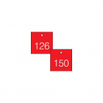 1-1/2" Numbered Tag Series 126-150 Red/White