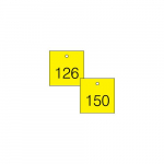 1-1/2" Numbered Tag Series 126-150 Yellow/Black_noscript