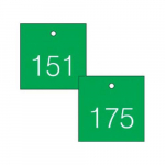 1-1/2" Numbered Tag Series 151-175 Green/White