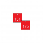 1-1/2" Numbered Tag Series 151-175 Red/White