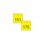 1-1/2" Numbered Tag Series 151-175 Yellow/Black