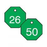 1-1/2" Numbered Tag Series 26-50 Green/White