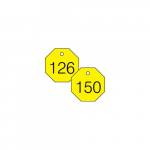 1-1/2" Numbered Tag Series 126-150 Yellow/Black_noscript