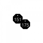 1-1/2" Numbered Tag Series 151-175 Black/White