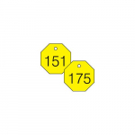 1-1/2" Numbered Tag Series 151-175 Yellow/Black_noscript