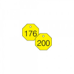 1-1/2" Numbered Tag Series 176-200 Yellow/Black