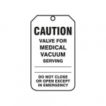 Caution Safety Tag "Valve for Medical Vacuum"_noscript