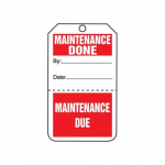 Safety Tag "Maintenance Done/Due - Perforated"_noscript