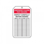 Status Safety Tag "Emergency Alarm Test Record"