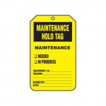 Status Safety Tag "Maintenance Hold Tag"