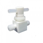 1/4in Compression Ports PTFE Stopcock Valve, 2-Way