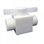 3/4in FNPT Ports, PTFE Stopcock Valve,2-Way