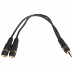 YA-200 Network Y Splitter Stereo Adapter Cable, F-F-M, 1'