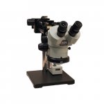 SPZ-50 Stereo Zoom Binocular Microscope on Stand DABS & Integrated LED Ring Light_noscript