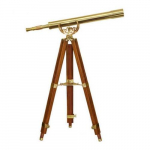 Anchormaster Classic Brass Telescope Mahogany Tripod, 32x/80mm_noscript