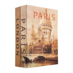 Paris and London Dual Book Lock Box with Key Lock_noscript