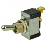 SPST Chrome Plated Toggle Switch, Off/(On)