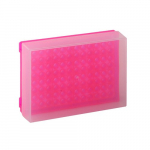 96 Well Preparation Rack with Cover, Fluorescent Pink