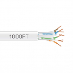GigaTrue CAT6A 650-MHz Solid Bulk Cable (UTP), 23-AWG, Riser PVC CMR (1000-ft.) - White_noscript