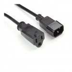 1' PC Adapter Cord, NEMA 5-15R to IEC-60320-C14