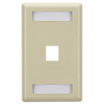GigaStation2 Wallplate, 1-Port Single-Gang, Ivory{part}