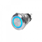 10A Push Button LED Ring Off-On Switch Blue