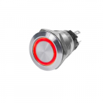 10A Push Button LED Ring Off-On Switch, Red