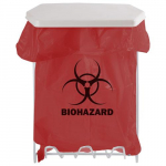 Biohazard Bag Holder, 1 Gallon, White Coated