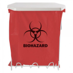 Biohazard Bag Holder, 3 Gallon, White Coated_noscript