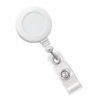 White Round Plastic Clip-On Badge Reel_noscript