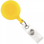 Yellow Round Plastic Clip-On Badge Reel