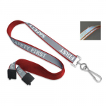 "Safety First" Reflective Red Lanyard