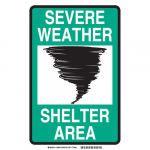 14" x 10" Sign "Severe Weather Shelter Area"_noscript